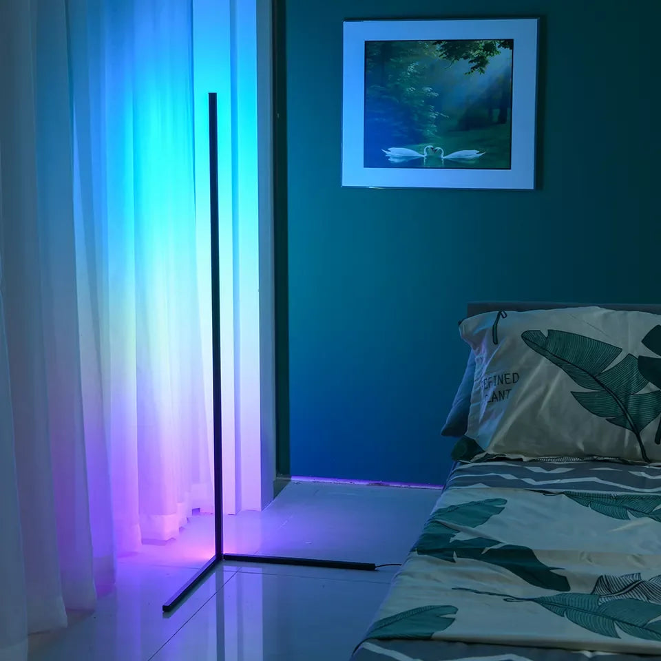Smart RGBIC Floor Lamp with APP & Music Sync, 16M Custom Colors LED Corner Light for Bedroom Living Room, Home Decor Gift